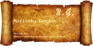 Malitsky Gordon névjegykártya
